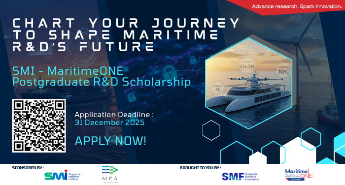 Click here to find out more about SMI - MaritimeONE Postgraduate R&D Scholarship