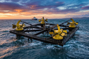 A Self Balanced Sea Wave Power Plant with Multi-Degree Motion Freedom Floating Rotors