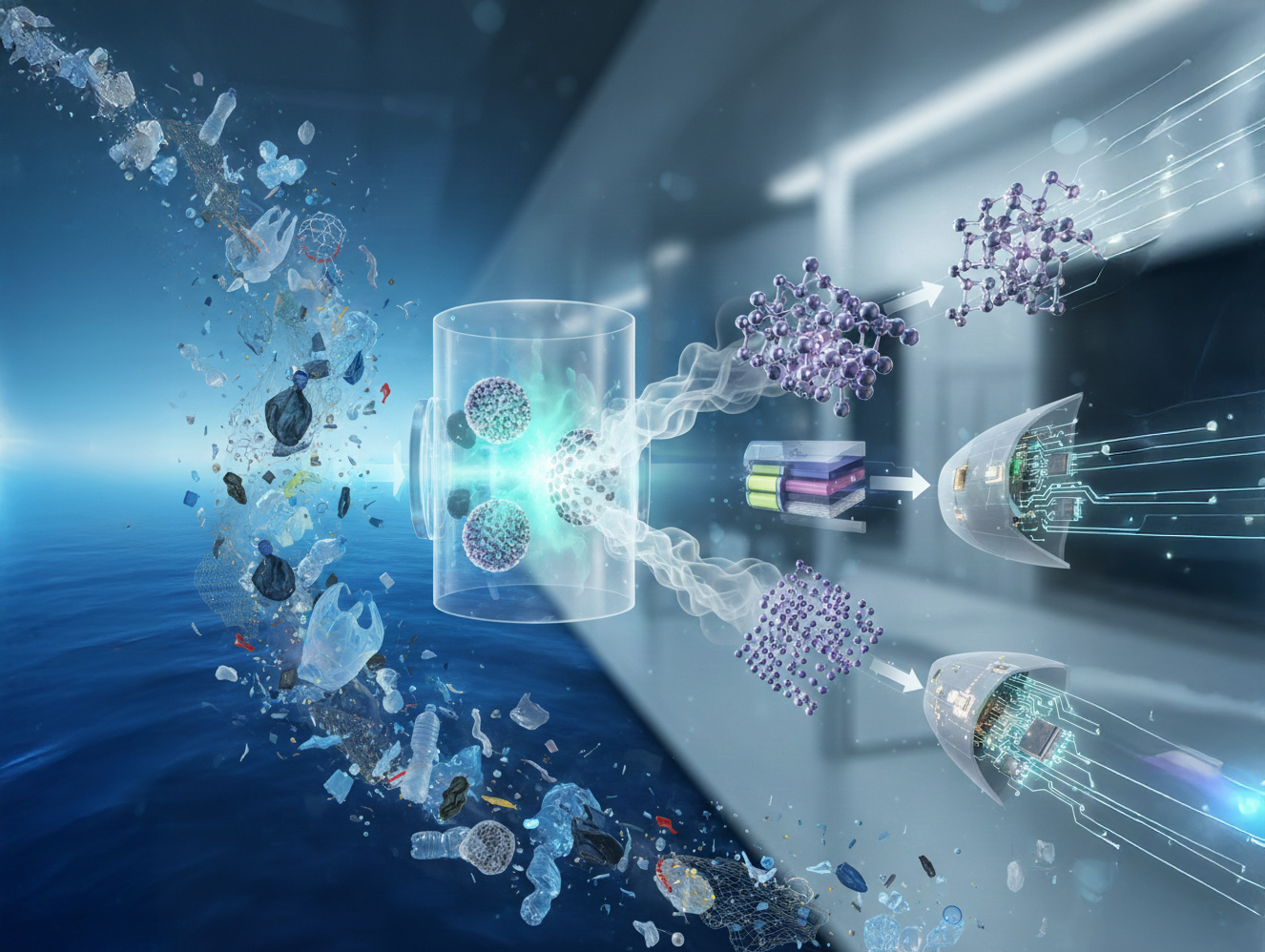 Self sustainable  Conversion of Plastic Waste  to Carbon Nanomaterials