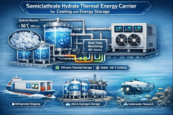 Semiclathrate Hydrate Thermal Energy Carrier for Cooling and Energy Storage